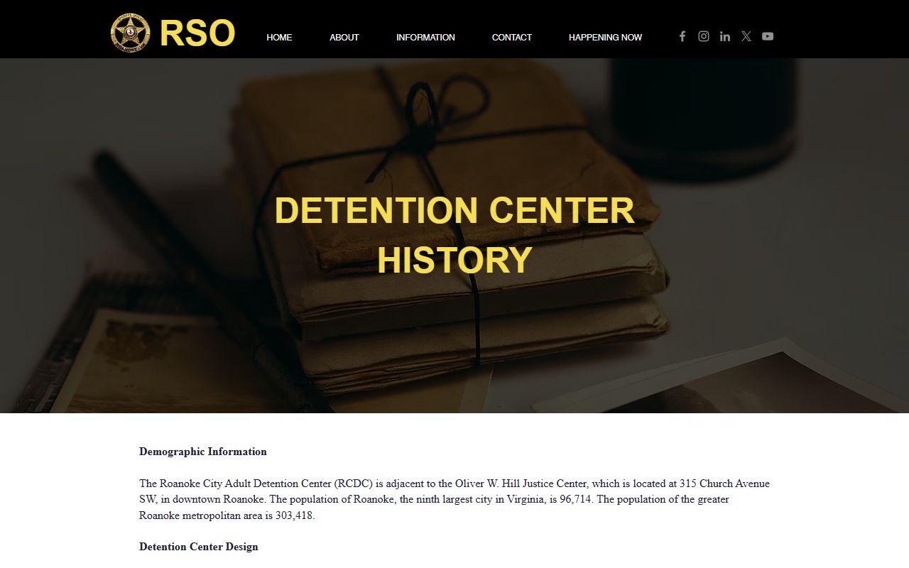 Roanoke City Adult Detention Center history capacity and records background