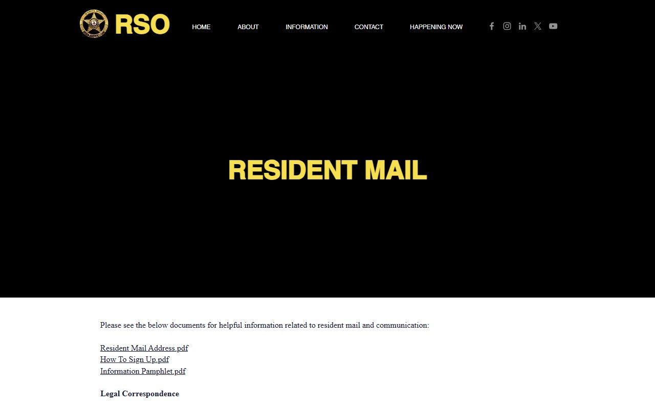 Roanoke City Adult Detention Center resident mail rules and scanned mail address